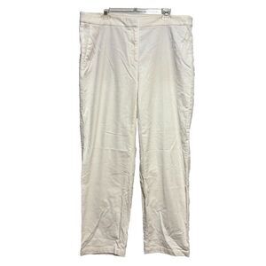 J.Jill Straight Capri Pants OffWhite‎ 18 High Rise Stretch Zip Flat Front Velour